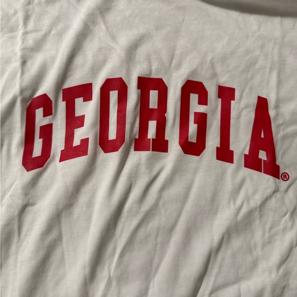 Chicka-D White Drop Shoulder Long Sleeve Georgia Bulldogs Shirt - Size M - Picture 2 of 6